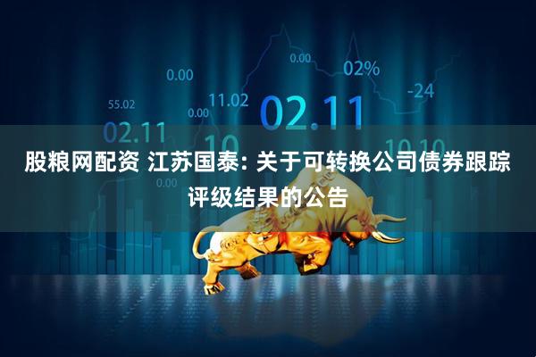 股粮网配资 江苏国泰: 关于可转换公司债券跟踪评级结果的公告